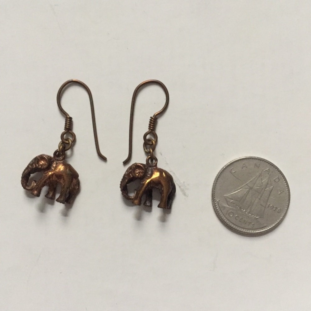 Bronze elephant earrings